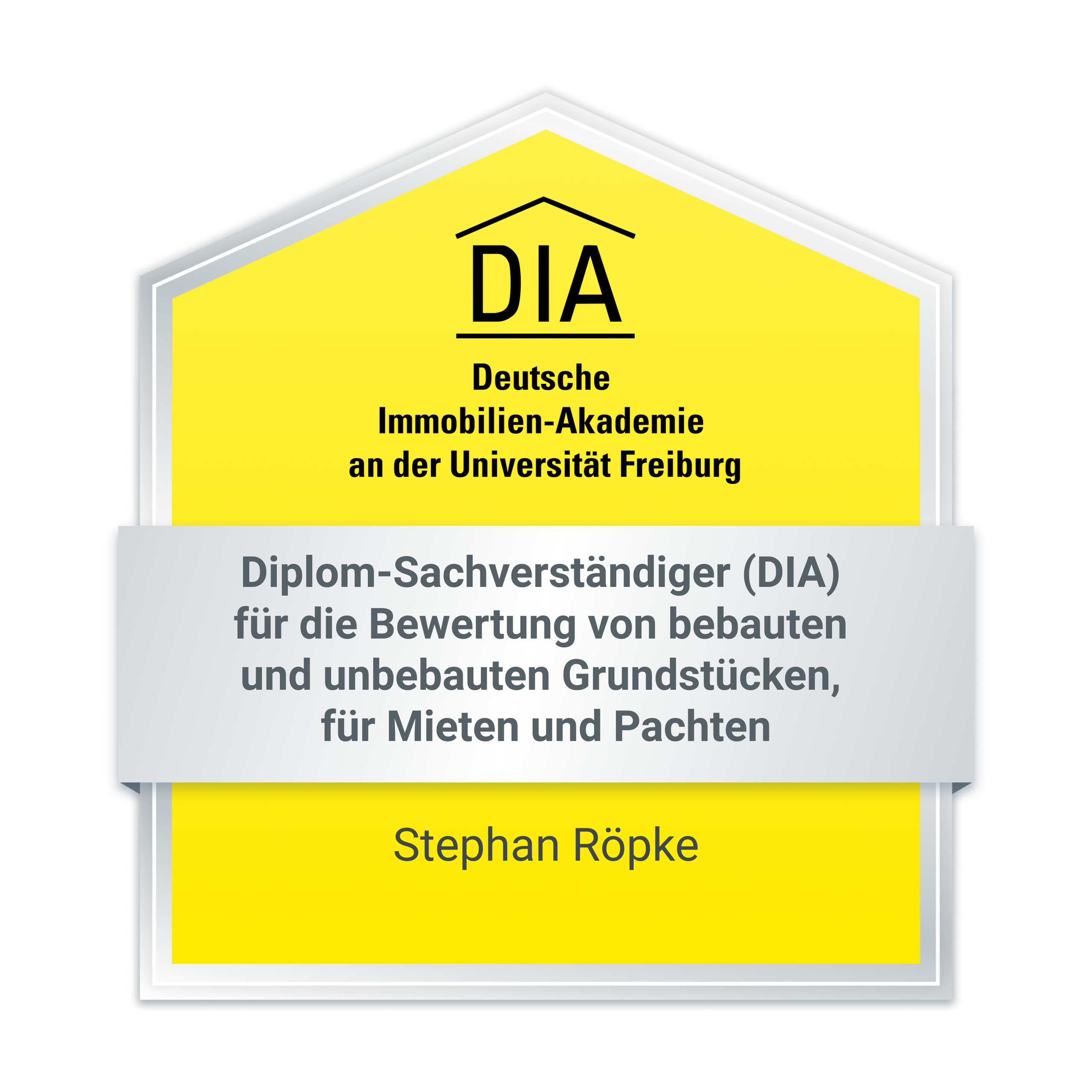 Zertifikatssiegel: Stephan Röpke ist zertifizierter Sachverständiger für Immobilienbewertung LF (DIAZert)